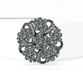 Layered Glass Crystal Wreath Brooch with Openwork Petals view 2