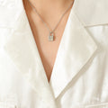 Padlock Pendant Necklace Star Crystal Gold Steel Tones view 7
