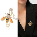 Bee Safety Pin Brooch Enamel Wings Honeycomb Charm Pin view 2