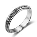 Antique Silver Beaded Edge Plain Band Ring Sizes 6-10 view 3