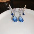 Crystal Branch Drop Earrings With Faceted Teardrop Beads view 7