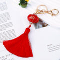 Red Lantern Tassel Keychains in Plain and Fortune Braided Configurations view 4