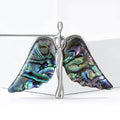 Abalone Shell Angel Wing Brooch with Detailed Metal-tone Finish view 2