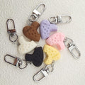 Silver Tone Pitted Heart Clip Keychains in Six Colors view 4