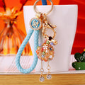 Beaded Fortune Pouch Keychains in Six Pictured Color and Hardware Styles view 4