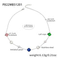 Cat Eye and Imitation Pearl Station Necklace in Ten Colorways view 10