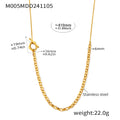 Long Toggle OT Clasp Chain Necklace Gold Steel Two-Tone view 7