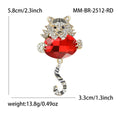Jeweled Tiger Brooch With Oval Crystal Body in Four Colors view 8