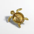 Yellow Gold Tone Sea Turtle Crystal Enamel Two Designs Metal Brooch Pin view 5