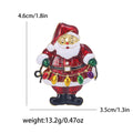 Enamel Santa Claus Brooch with Colorful Light Garland view 6