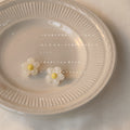 Translucent White Resin Daisy Yellow Center Stud Earrings view 4