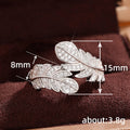 Silver Tone Double Feather Leaf Open Band Ring Jewelry view 5