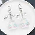 Clear White Headphone and Music Note Clip Keychain Eight-Color Collection view 2