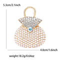 Crystal Handbag Brooch with Bow and Blue Accent Decorative Clothing Pin view 4