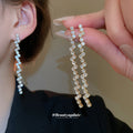 Irregular Crystal Fringe Three Piece Jewelry Set In Gold Or Silver Tone view 4