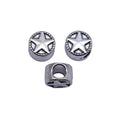 Raised Star Round Large Hole Metal Bead for Jewelry Making view 4