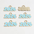 Colorful Enamel Four Digit Number Charms with Gold Tone Edges view 12