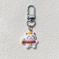 White Fortune Cat Resin Clip Keychains in Five Designs view 10