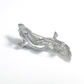White Gold Tone Maple Leaf Two Designs Metal Brooch Pin view 3