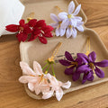 Fabric Twin Flower U Pin Hair Sticks Four Color Options view 2