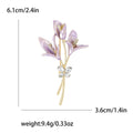 Three Bloom Enamel Bouquet Brooch in Four Soft Colors view 5