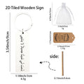 White Rectangular Wood Keychain Vertical Arabic Script view 2