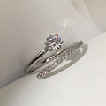 Open Adjustable Double Band Ring Clear Center Stone view 3