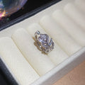 Silver Leaf Zircon Open Ring And Ear Clips 2 Styles view 6