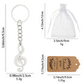 Silver Treble Clef Music Note Metal Keychain Charm view 2