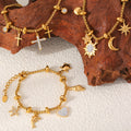 Charm Bracelets Cross Ocean Celestial Gold Steel Titanium view 3