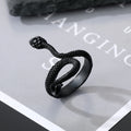 Black Tone Sculpted Snake Adjustable Rings in Eight Designs view 3