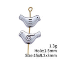 Swirl Bird Spacer Bead in Antique Silver Metal Finish view 3