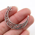 Openwork Crescent Moon Metal Charms in Eight Finishes view 2