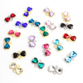 Faceted Glass Bow Connector Jewelry Components For DIY Earrings And Bracelets Charms view 3