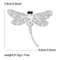 Jeweled Dragonfly Brooch with Faceted Wings and Long Tail view 9