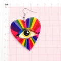 Rainbow Heart Evil Eye Acrylic Drop Earrings 2 Styles view 5