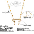 Gold Tone Pave Paperclip and Pearl Drop Necklace Styles view 8