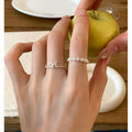 Silver Tone Thin Stacking Ring Bow Flower Lace 4 Styles view 4