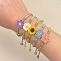 Crocheted Flower Bracelets In Five Colorful Floral Designs view 2