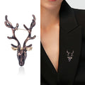 Long Antler Deer Head Enamel Brooch in Two Colorways view 2