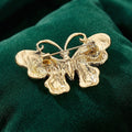 Blue and Teal Enamel Butterfly Brooch with Crystal Body view 3
