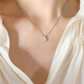 Teardrop Pendant Necklace Fine Chain Gold Steel Rose view 6