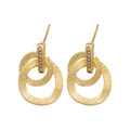 Silver Tone Double Circle Crystal Stud Earrings Fashion Jewelry view 5