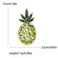 Yellow Crystal Pineapple Brooch With Dark Green Leaves view 5