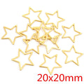 Open Star Stainless Steel Charms in Gold and Steel Tones view 11