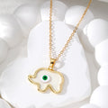 Gold Tone Elephant Evil Eye Pendant Necklace 7 Colors view 7