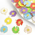 Colorful Daisy Enamel Metal Jewelry Charms, 14 Colorways view 1