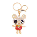 Rhinestone Big Eye Bear Keychain Gold Clasp Four Outfits view 5