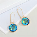 Gold Tone Round Druzy Necklace and Long Hook Earring Options view 8