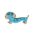Gold Tone Silver Tone Dog Crystal Enamel Three Designs Metal Brooch Pin view 6